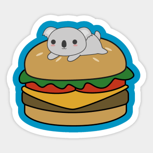 Cute Koala On A Burger T-Shirt Sticker